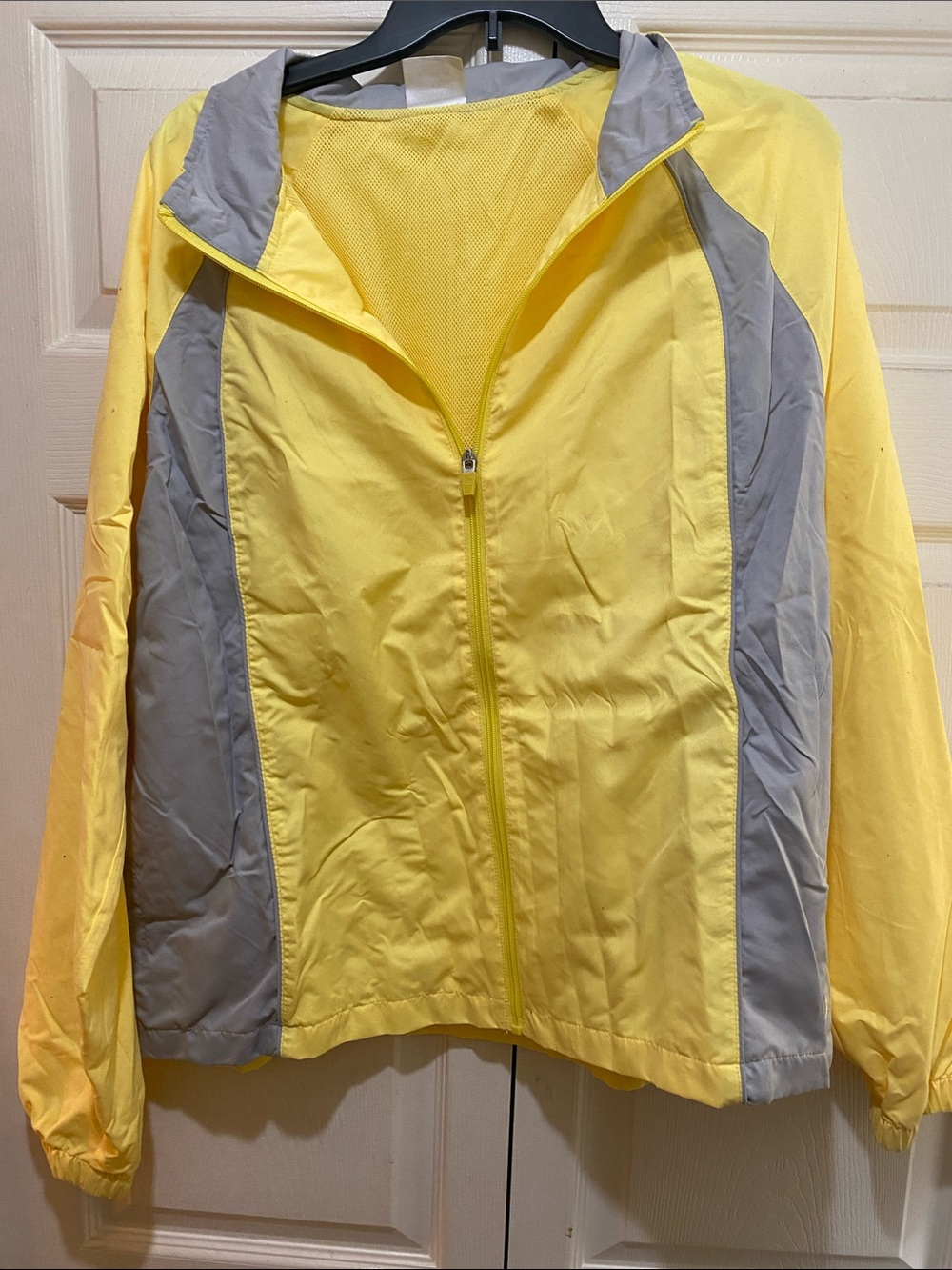 Danskin Yellow and Gray Lightweight Windbreaker Jacket